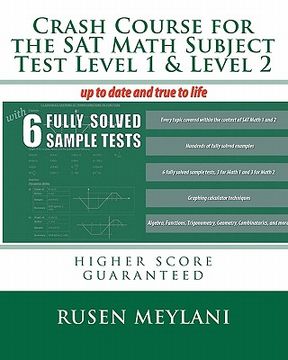 portada crash course for the sat math subject test level 1 & level 2 (in English)