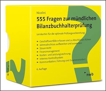portada 555 Fragen zur Mündlichen Bilanzbuchhalterprüfung: Lernkarten für die Optimale Prüfungsvorbereitung (Nwb Bilanzbuchhalter) (en Alemán)