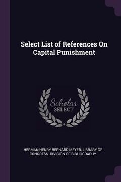 portada Select List of References On Capital Punishment (en Inglés)