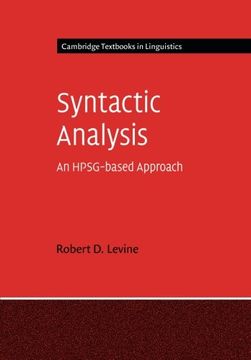 portada Syntactic Analysis: An Hpsg-Based Approach (Cambridge Textbooks in Linguistics) (in English)