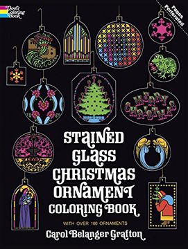 portada Stained Glass Christmas Ornament Coloring Book 