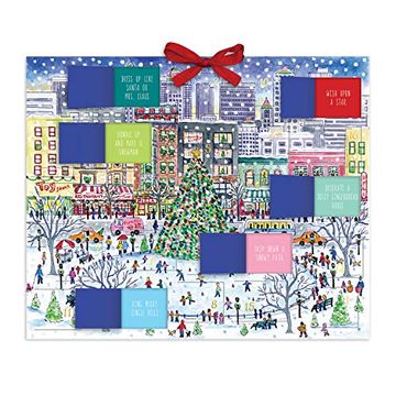 portada Michael Storrings Snowscape Advent Calendar, 14” x 17” – Christmas Countdown With 25 Window Flaps With fun Holiday Activity Ideas, Embellished With Glitter & Foil, Makes a Great Holiday Gift Idea (en Inglés)