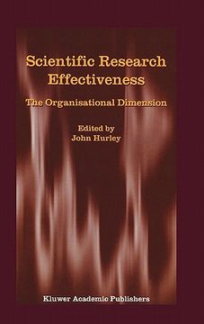 portada scientific research effectiveness: the organisational dimension (en Inglés)