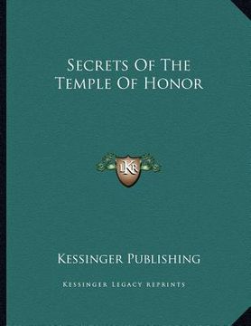 portada secrets of the temple of honor