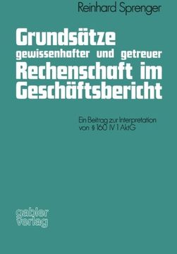 portada Grundsätze gewissenhafter und getreuer Rechenschaft im Geschäftsbericht: Ein Beitrag zur Interpretation von §160 IV 1 AktG (German Edition)