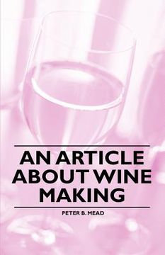 portada an article about wine making (en Inglés)