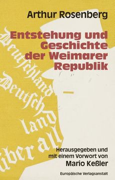 portada Entstehung und Geschichte der Weimarer Republik (en Alemán)