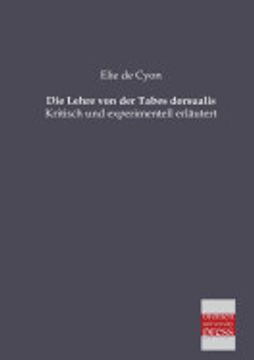 portada Die Lehre von der Tabes Dorsualis (en Alemán)