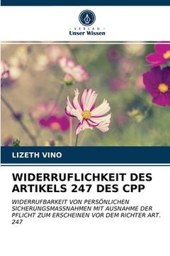 portada Widerruflichkeit Des Artikels 247 Des Cpp (en Alemán)