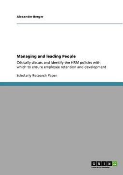 portada managing and leading people (en Inglés)
