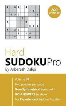 portada Hard Sudoku Pro: Book for Experienced Puzzlers (200 puzzles) Vol. 88 (en Inglés)