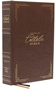 portada Nrsvce, Illustrated Catholic Bible, Genuine Leather Over Board, Brown, Comfort Print: Holy Bible (en Inglés)