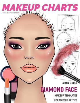 portada Makeup Charts - Face Charts for Makeup Artists: Asian Model -Diamond face shape