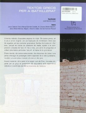 portada Textos Grecs per a Batxillerat (in Spanish)