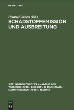 portada Schadstoffemission und Ausbreitung (in German)