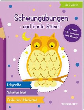 portada Schwungübungen und Bunte Rätsel: Rätselspaß für Kinder ab 3 Jahren (in German)