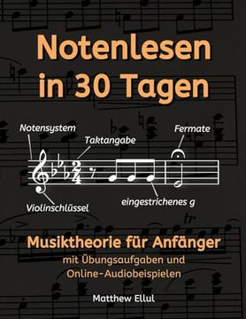 portada Notenlesen in 30 Tagen: Musiktheorie für Anfänger - mit Übungsaufgaben und Online-Audiobeispielen (in German)