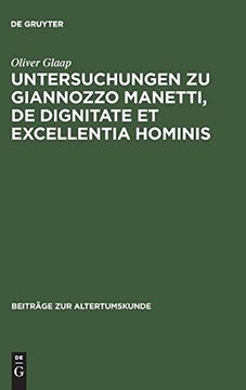 portada Untersuchungen zu Giannozzo Manetti, de Dignitate et Excellentia Hominis (in German)