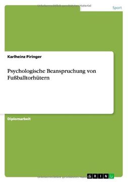 portada Psychologische Beanspruchung Von Fussballtorhutern (German Edition)