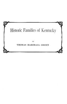 portada historic families of kentucky (en Inglés)