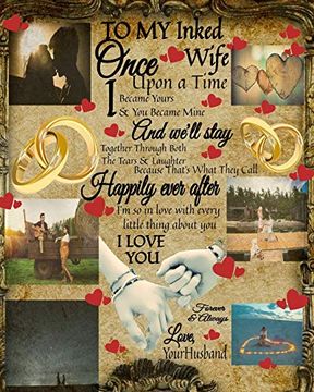 portada To my Inked Wife Once Upon a Time i Became Yours & you Became Mine and We'll Stay Together Through Both the Tears & Laughter: 14Th Anniversary Gifts. Journal to Write in Notes About Hubby 