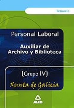 portada Auxiliar de archivo y biblioteca grupo iv  de la xunta de galicia. Temario