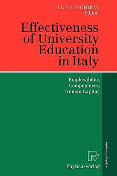 portada effectiveness of university education in italy: employability, competences, human capital (en Inglés)