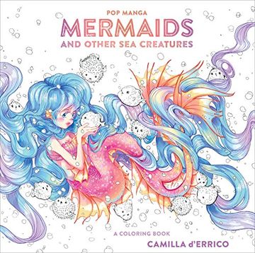 portada Pop Manga Mermaids and Other sea Creatures: A Coloring Book (en Inglés)