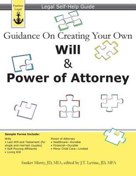 portada Guidance On Creating Your Own Will & Power of Attorney: Legal Self Help Guide (en Inglés)