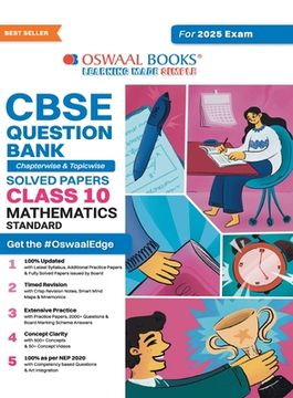 portada Oswaal CBSE Question Bank Class 10 Mathematics (Standard), Chapterwise and Topicwise Solved Papers For Board Exams 2025 (en Inglés)