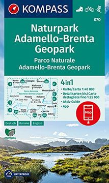 portada Adamello/Brenta 070 1/40. 000 (Carte de Randonnee - 1/40. 000) (French Edition) (en Italiano)