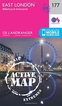 portada Ordnance Survey Landranger Active 177 East London, Billericay & Gravesend map With Digital Version (en Inglés)