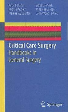 portada Critical Care Surgery (Handbooks in General Surgery) (en Inglés)
