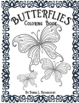 portada Butterflies Adult Coloring Book (in English)