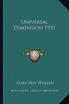 portada universal dimension 1931 (en Inglés)