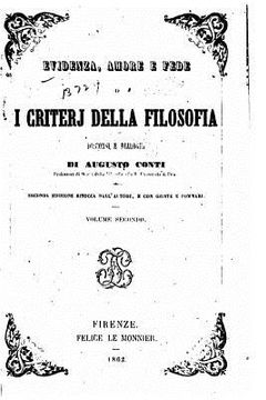 portada Evidenza, amore e fede, o I criterj della filosofia, discorsi e dialoghi (in Italian)