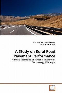 portada a study on rural road pavement performance (en Inglés)