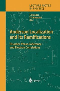 portada anderson localization and its ramifications: disorder, phase coherence, and electron correlations (en Inglés)