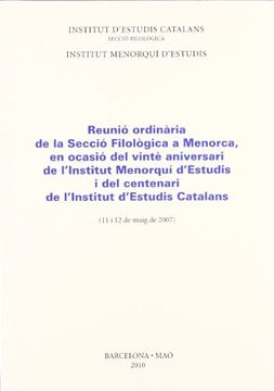portada Reunió ordinària de la Secció Filològica a Menorca (FORA COL·LECCIÓ)