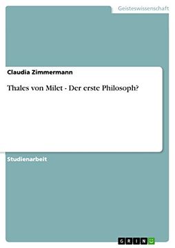 portada Thales von Milet der Erste Philosoph (in German)
