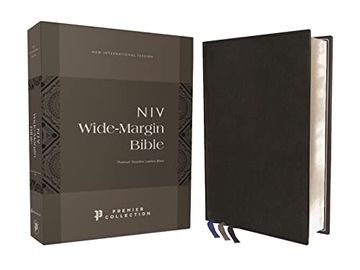 portada Niv, Wide Margin Bible, Premium Goatskin Leather, Black, Premier Collection, red Letter, art Gilded Edges, Comfort Print 