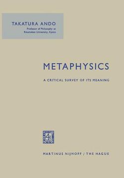 portada Metaphysics: A Critical Survey of Its Meaning (en Inglés)