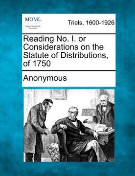 portada reading no. i. or considerations on the statute of distributions, of 1750 (en Inglés)