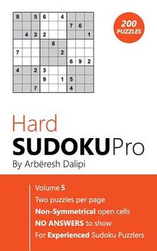 portada Sudoku: Hard Sudoku Pro Book for Experienced Puzzlers (200 puzzles), Vol. 5 (en Inglés)