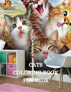 portada Cat Coloring Book for Kids: Adorable Cat Coloring Book, Easy and Fun Cat Coloring Book for Kids (in English)
