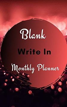 portada Blank Write in Monthly Planner (Dark red and Black Abstract Art) (in English)