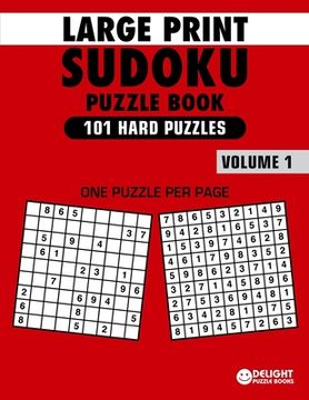 portada Large Print Sudoku Puzzle Book Hard: 101 Hard Sudoku Puzzles for Adults & Seniors to Improve Memory (en Inglés)