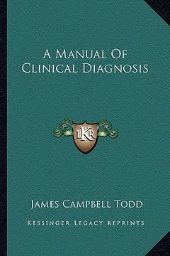 portada a manual of clinical diagnosis (en Inglés)