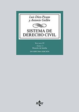 portada Sistema de Derecho Civil: Volumen iv (Tomo 1) Derecho de Familia (Derecho - Biblioteca Universitaria de Editorial Tecnos) (in Spanish)