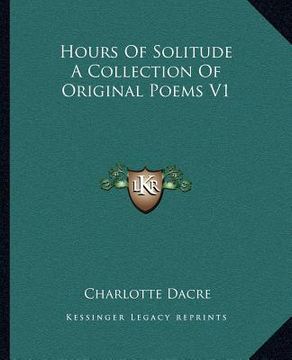 portada hours of solitude a collection of original poems v1 (en Inglés)